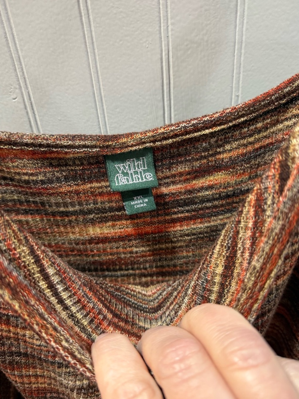wild fable Multicolor Rust-Brown Striped Knit Romper - Picture 3 of 4